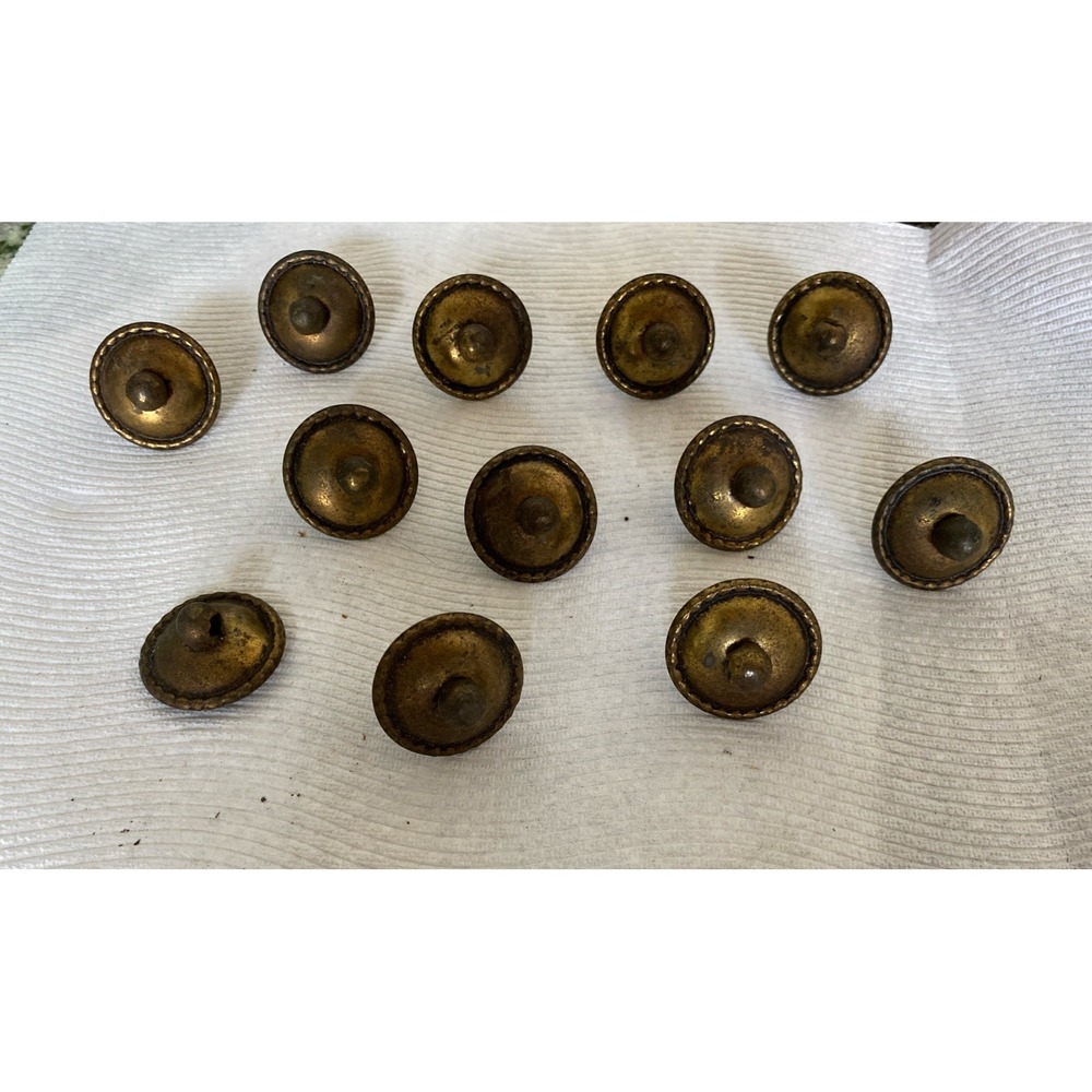 12 Unpolished Vintage Brass Drop Handle Drawer Pull Back Plates
